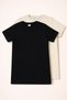 Unisex Children's Crew Neck Short Sleeve Standard Fit 2-Pack Black-Beige Color Children's T-Shirt