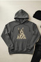 Confused Cat - Unisex Hooded Kangaroo Pocket 3 Thread Puff (with Fleece Inside) Sweatshirt