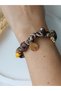Scarf Bandana Women's Bracelet Elephant Tree of Life Heart Brown Fabric