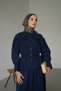 Women's Hijab Suit with Ribbon Detail on the Front and Gathered Skirt - 7