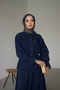 Women's Hijab Suit with Ribbon Detail on the Front and Gathered Skirt - 2