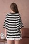 Women's Crew Neck Striped Oversize Long Knit Sweater 10075 - 6
