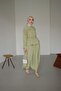 Women's Hijab Suit with Ribbon Detail on the Front and Gathered Skirt - 3
