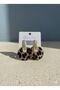 Women's Gold Color Leopard Pattern Dangle Stainless Steel Earrings - 4