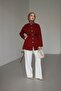 Women's Hijab Jacket with Button Detail on the Front and Belt - 8