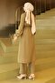 Zipper Detailed Collar Suit Khaki 19276 - 4