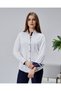 White Cotton Satin Brbry Fabric Detailed Slim Fit Women's Shirt - 6