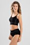 Women's B-Fit Cotton Lycra Bustier Panties Set 6900 Black - 3