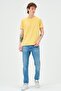 Men's Crew Neck Regular Fit T-shirt Yellow - 3