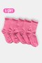 5 Pairs Men's Women's Socks Plain Pink Color Socket Socks Unisex Tennis Sports Socks - 3