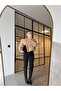 Stand-Up Collar Padded Crop Trench Coat with Elastic Waist - 3