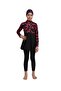 Girl's Pleated Long Sleeve Full Covered Hijab Swimsuit - 2