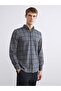 Esvab • Modern & Distinctive Standart Fit Long Sleeve Checkered Embroidered Men's Lumberjack Shirt