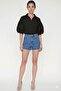 Women's Short Sleeve Shirt with Pocket Detail - 2
