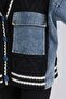 Women's Thick Knitwear Denim Garnished Design Jacket Cardigan - 7