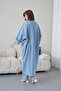 Women's Front Embroidered Beaded Denim Kimono Cardigan and Jeans Two-Piece Set - 6