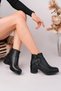 Genuine leather women's daily classic heeled boot dc2580