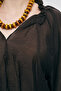 Women's Transparent Blouse with Elastic Waist and Drawstring Detail - 2