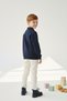 Boy's Sweatshirt with Teddy Bear Print, Navy Blue, Polo Collar, Buttoned, Casual and Special Occasion - 5