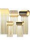 316 Stainless Steel 30 Piece 6-Person Fork Spoon Knife Set Gold Color