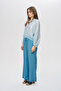 Women's Transparent Blouse with Elastic Waist and Drawstring Detail - 3