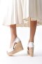 Women's Belon 11 cm Platform Wedge Heeled Shoes White - 3