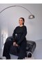 Snap Detailed Crew Neck Cardigan, Elastic Waist Drawstring Pants, Knitwear Set - 5