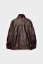 Oversize suni deri ceket - 7