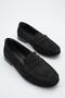 Women's Black Suede Moccasin Loafer Low Heel Shoes