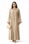 Premium Bella Linen Abaya I Elegant Front Button Design I Modest Beige