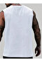 White Printed Training Athlete Oversize Sleeveless T-Shirt - 2