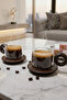 Handmade 2-Person Borosilicate Glass 4-Piece Turkish Coffee Cup Set with Acacia Handles 90 ml - 5