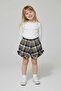 Girl's Beige Navy Blue Plaid Shorts 9252