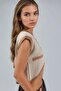 My Fashion Buttoned Striped Knitwear Short Top - 3