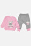 Giraffe Embroidered 100% Cotton Baby Girl Set