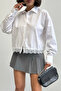 Women's White Stylish Lace Detailed Shirt - 5