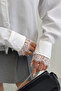 Women's White Stylish Lace Detailed Shirt - 3