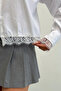 Women's White Stylish Lace Detailed Shirt - 6