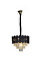 نجف مودرن كريستال بغطاء اسود مع ذهبي E14*5 — 40cm - 3