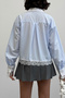 Women's Blue Stylish Lace Detailed Shirt - 3