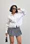 Women's White Stylish Lace Detailed Shirt - 8