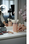 Stylish Heart Patterned Makeup Organizer – Tabletop Pen Holder & Brush Stand - 5