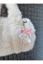 Silver Bow Keychain with Hologram Butterfly Charm - 4