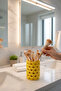 Stylish Heart Patterned Makeup Organizer – Tabletop Pen Holder & Brush Stand - 5