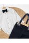 Baby Boy Suit with Bow Tie, Suspender Belt, and Snap Buttons at the Bottom - 3