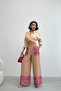 Women's Brown Ethnic Patterned Sofia Linen Trousers - 2
