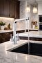 Luxury Square Polished Chrome Sink Kitchen Faucet (Hot-Cold Inlet, Brass Material, Rustproof)