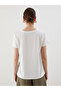 Crew Neck Sequin Embroidered Women's T-Shirt - 4