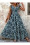 Women's Short Sleeve Double Breasted Collar Elastic Waist Single Jersey Maxi Dress - 2