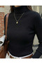 Slim Fit Turtleneck Fisherman Women's Sweater – Winter, Comfortable, and Modern - 3
